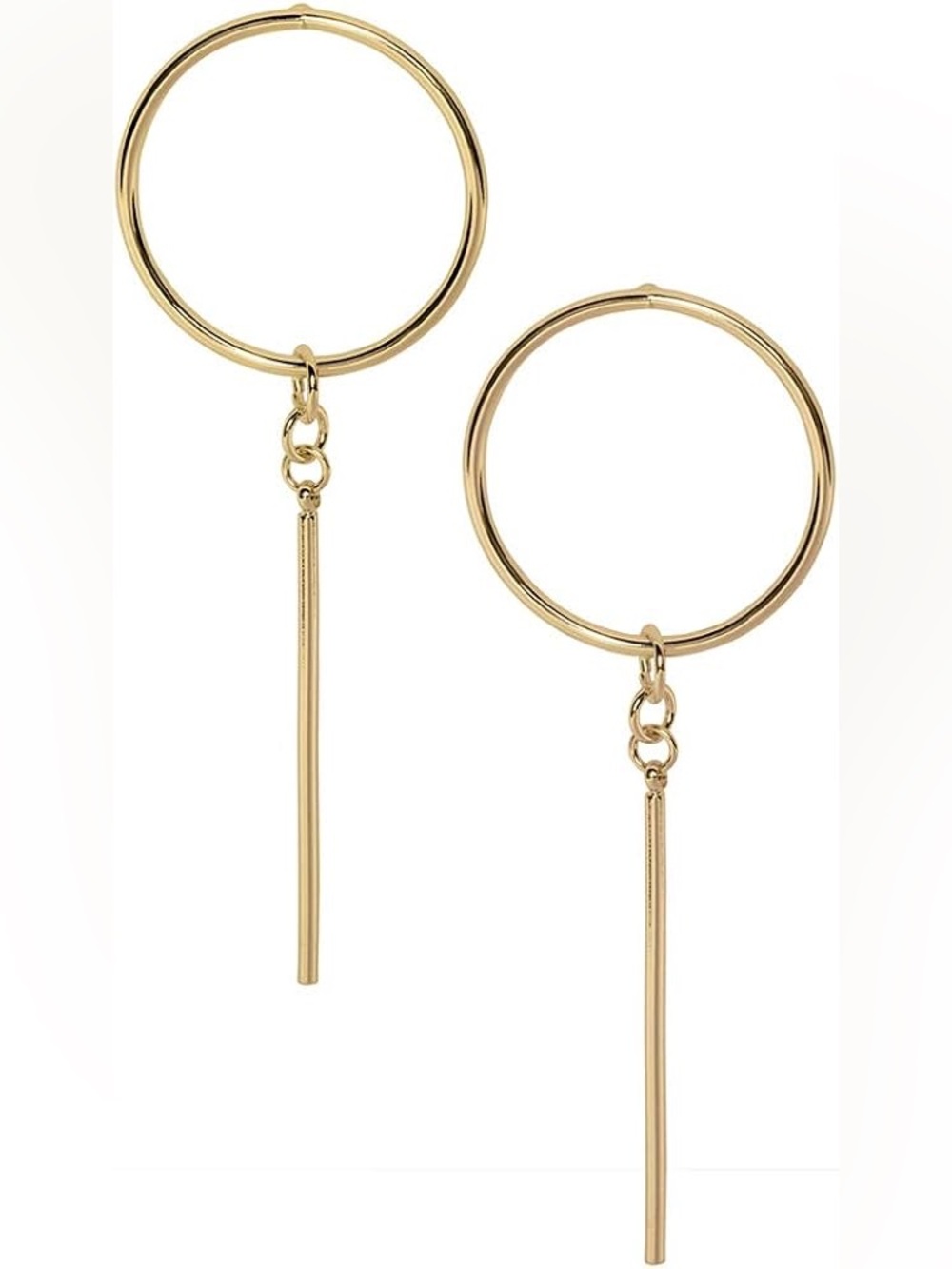 Uncommon James Gold Hoop Earrings with Slim Bar Drops